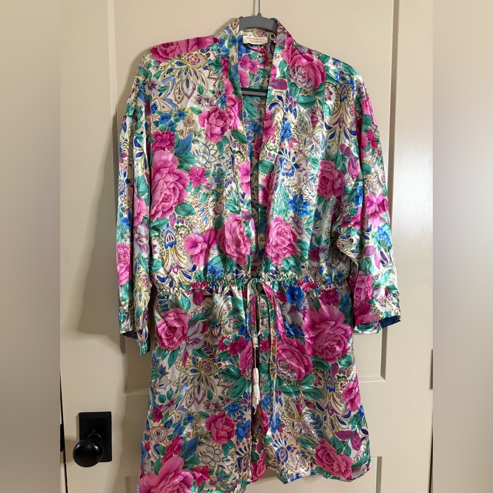 Victoria's Secret Floral Robe - Pink and Green
